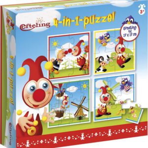 Jokie Efteling puzzel 4 in 1 educatief peuter speelgoed - kinderpuzzel 4x6x9x16 stukjes leren puzzelen, 3 jaar en ouder - Bambolino Toys